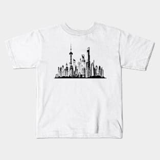 Shanghai Cityscape Kids T-Shirt